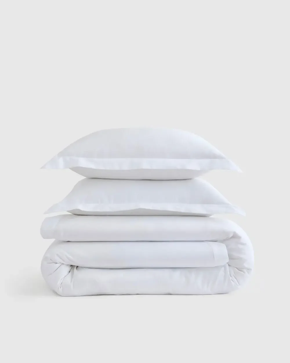 New Quince Signature Giza Cotton Sateen Full Queen Duvet Cover 3Pc Set White